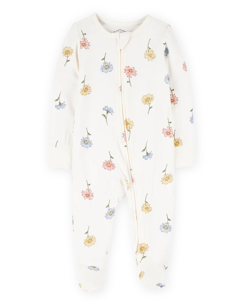 Baby Floral Zip-Up PurelySoft Sleep and Play