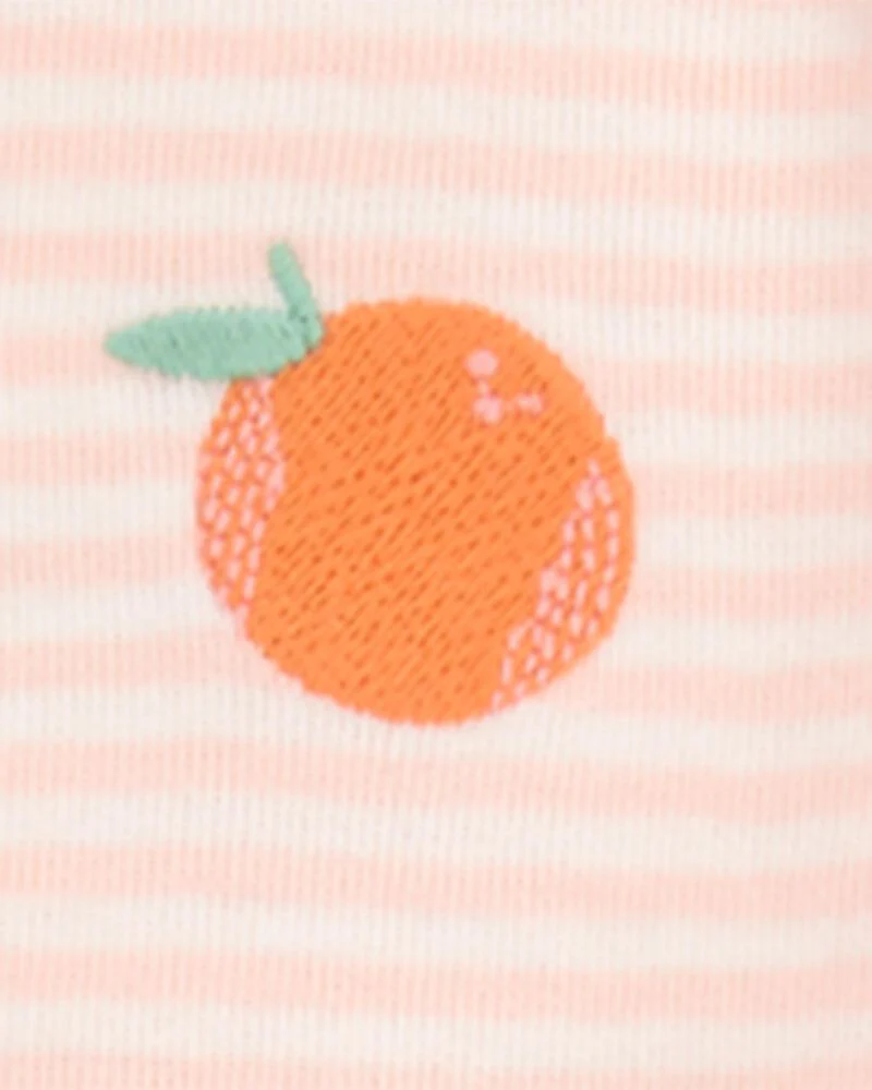 Carter's Baby Orange Print Snug Fit Cotton 4-Piece Pyjamas