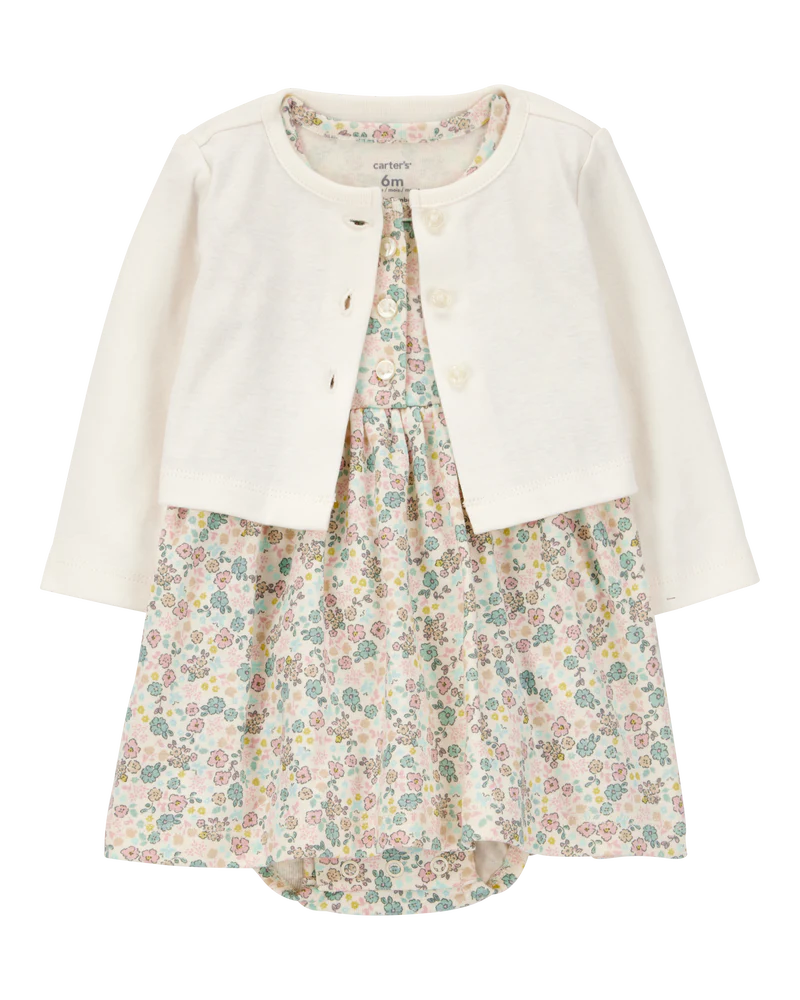 Carter's Baby 2-Piece Floral Dress Cardigan Set