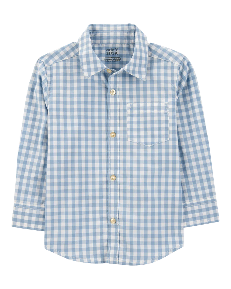 Carter'sToddler Plaid Woven Long-Sleeve Button-Down Shirt