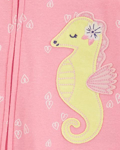 Carter's Baby Sea Horse Print Cotton 1-Piece Pyjamas
