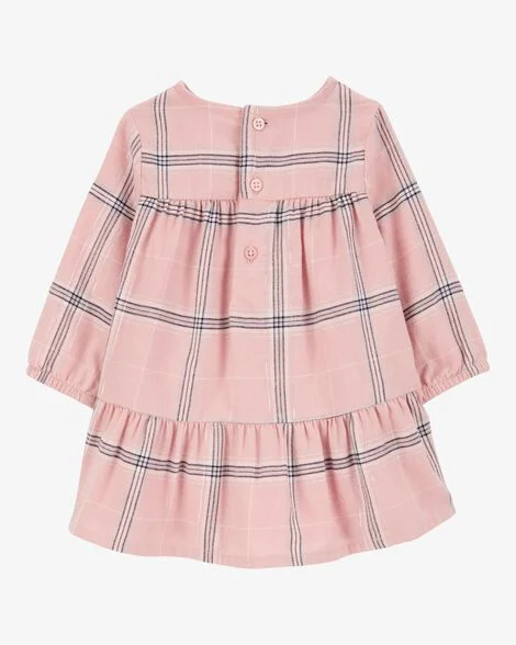 Carter's Baby 2-Piece Plaid Dress & Sherpa Vest Set