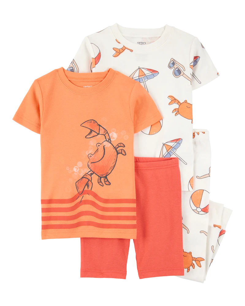 Carter's Toddler 4-Piece Beach Crab 100% Snug Fit Cotton Pyjamas