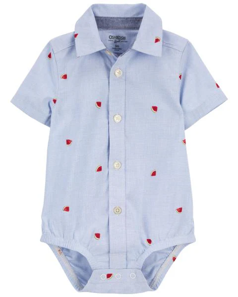 Oshkosh Baby Watermelon Bodysuit with Denim Classic Overalls