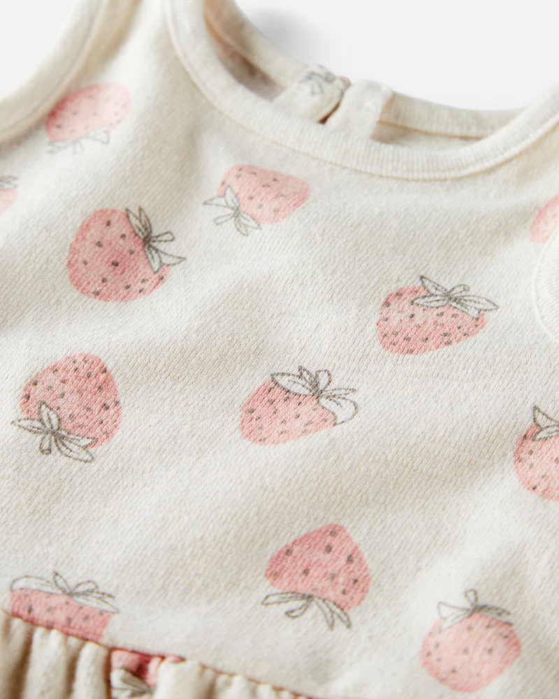 LITTLE PLANET Baby 2-Piece Strawberry-Print Set Made With Organic Cotton