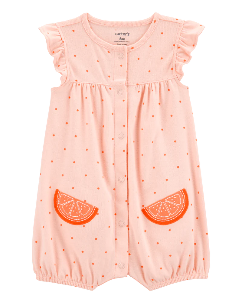 Carter's Baby Cotton Short-Sleeve Romper - Orange
