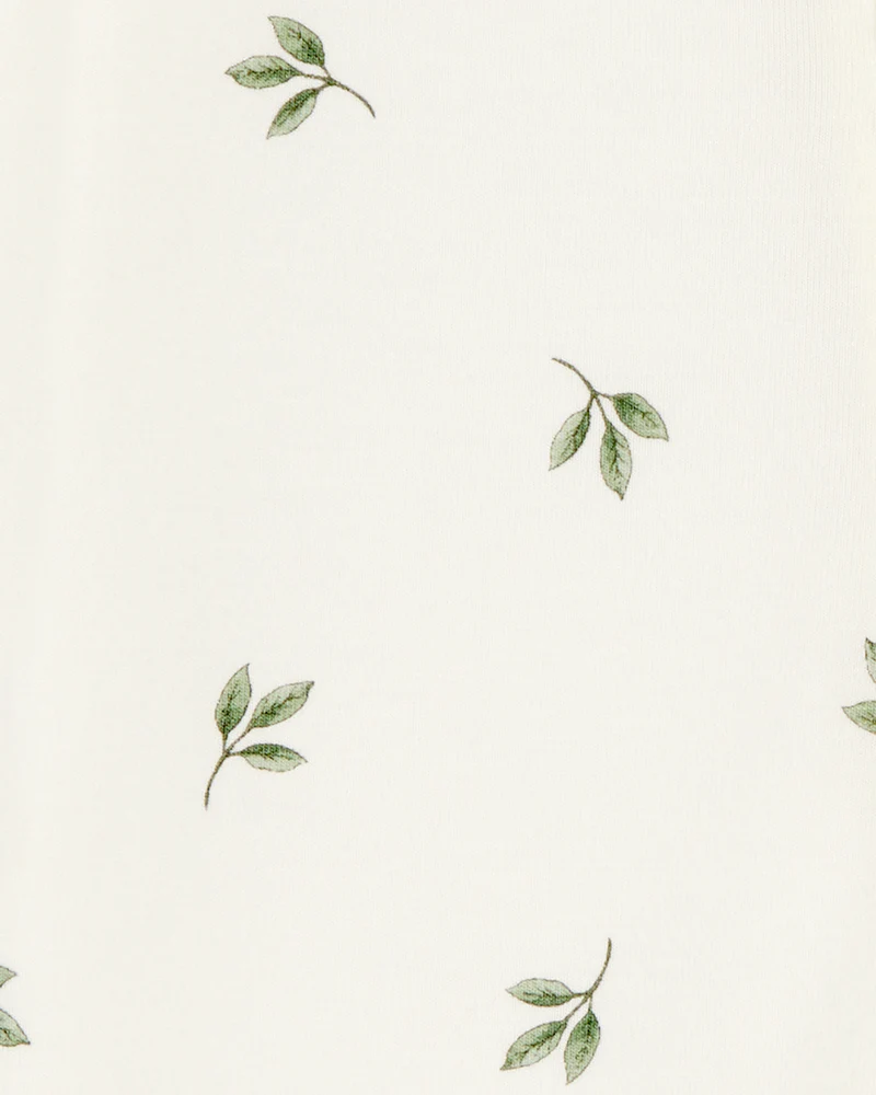 Baby Leaf Print Zip-Up PurelySoft Sleep and Play