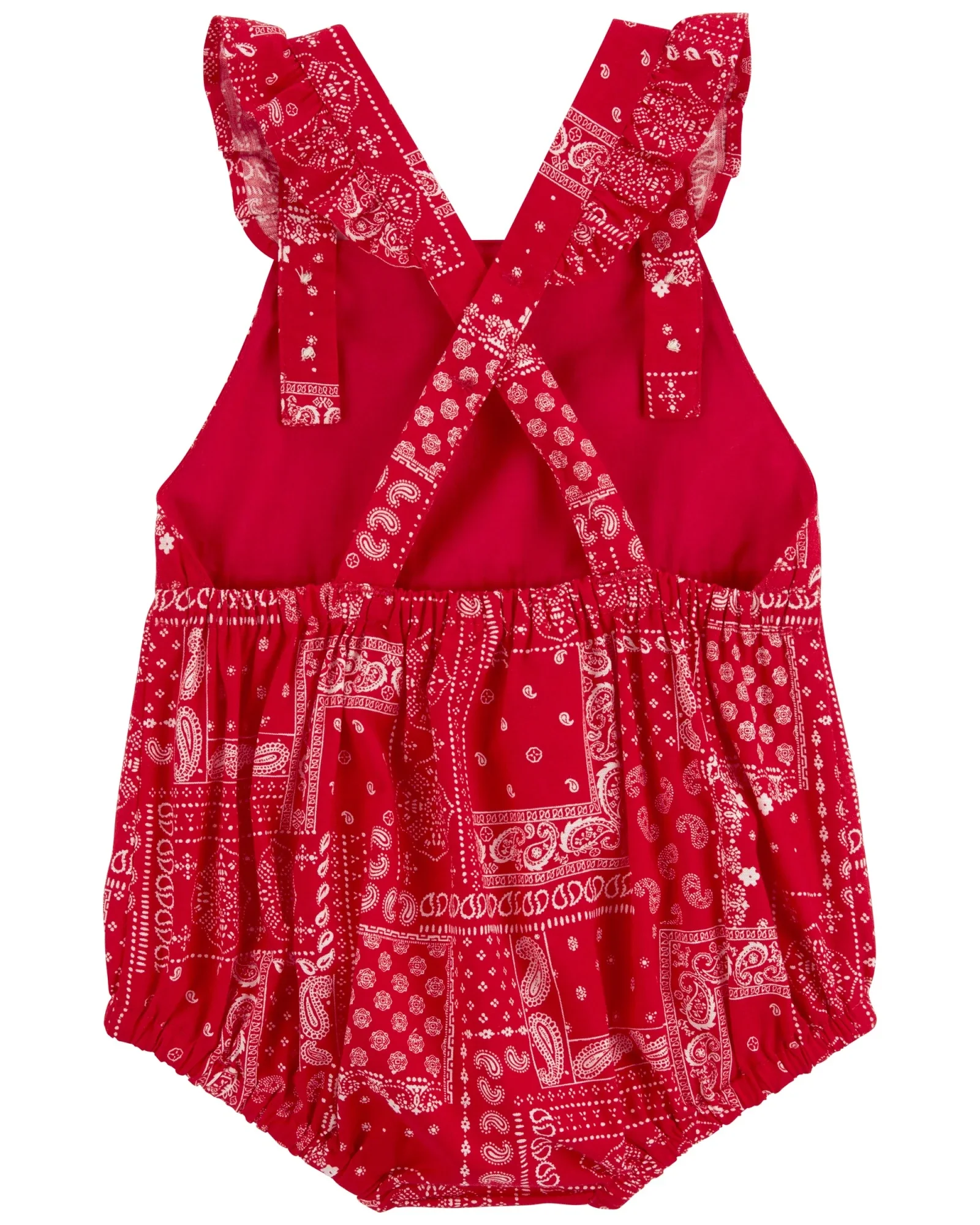 Oshkosh Poplin Bloomer Bodysuit with Crisscross Straps and Bandana Design