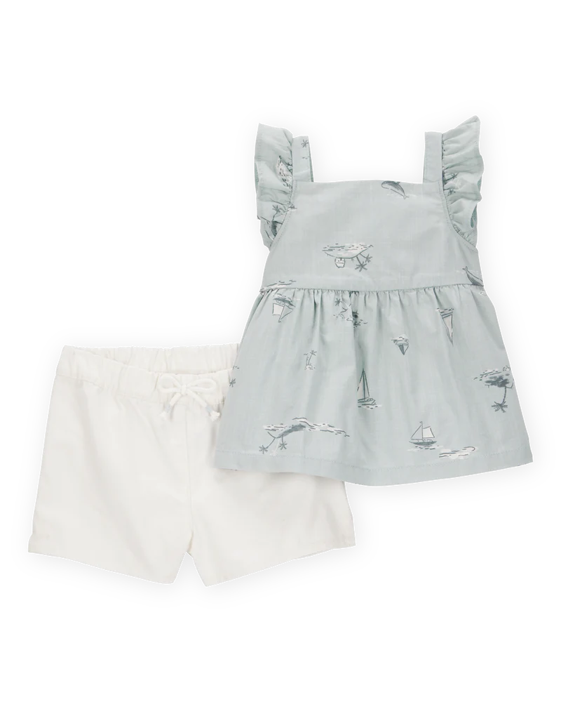 Carter's Baby 2-Piece Flutter Tank & Pull-On Short Set