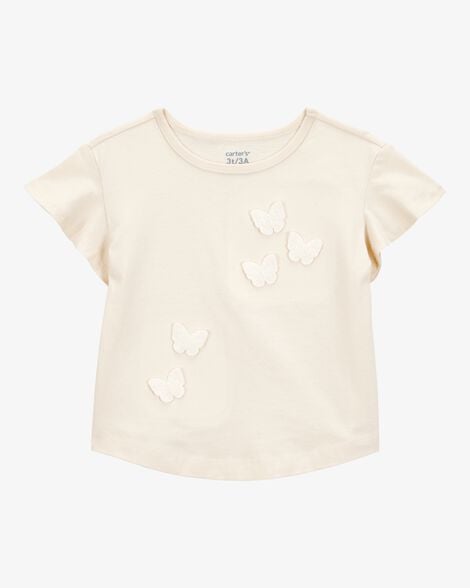 Toddler Butterfly Short-Sleeve Top - Ivory