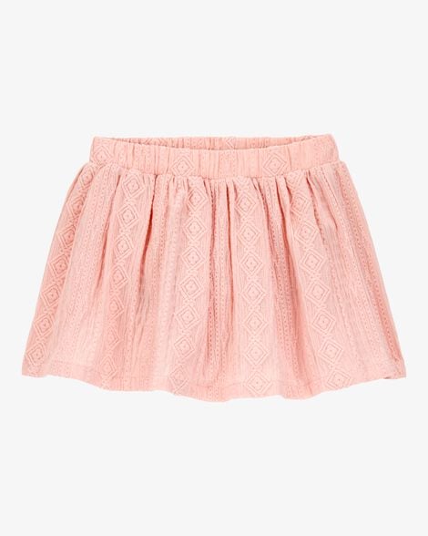 Baby Crochet Pull-On Skort - Pink