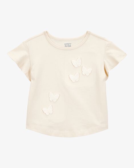 Baby Butterfly Short-Sleeve Top - Ivory