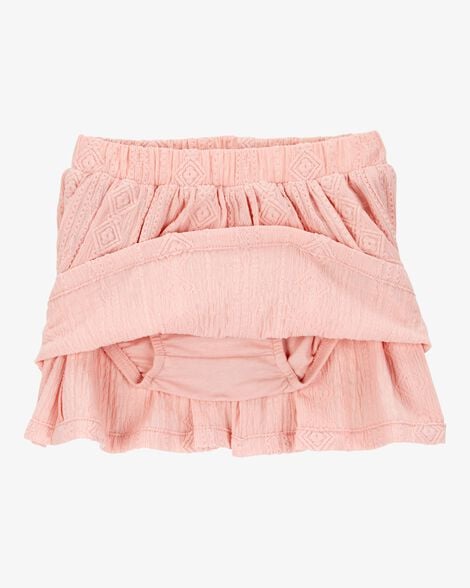 Baby Crochet Pull-On Skort - Pink