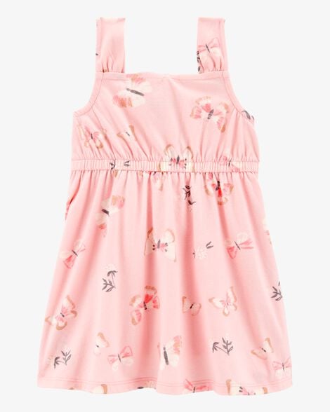 Baby Butterfly Tank Dress - Pink