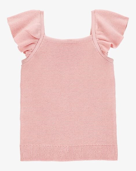 Baby Flutter-Sleeve Rib Tank - Pink