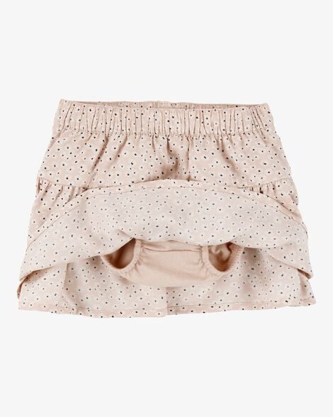Baby Floral Pull-On Ruffle Skort - Tan