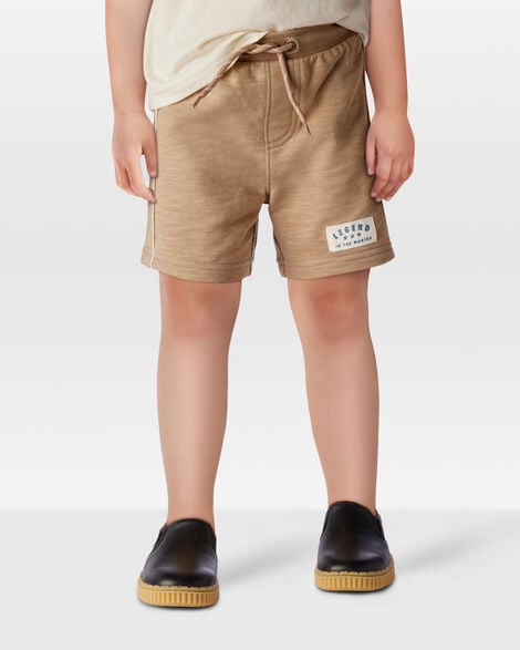 Toddler Legend Pull-On Cotton Shorts - Brown