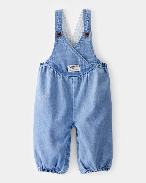Baby Vintage Inspired Chambray V-Neck Overalls - Nostalgia Wash