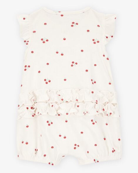 Baby Girl Ice Cream Short-Sleeve Cotton Romper - Pink