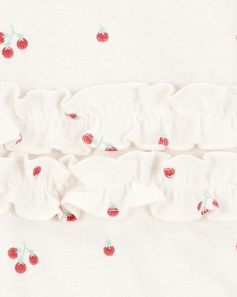 Baby Girl Ice Cream Short-Sleeve Cotton Romper - Pink