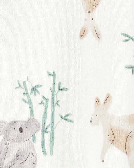 Baby Girl Floral 2-Way Zip Cotton Sleep & Play Pajamas - Blue