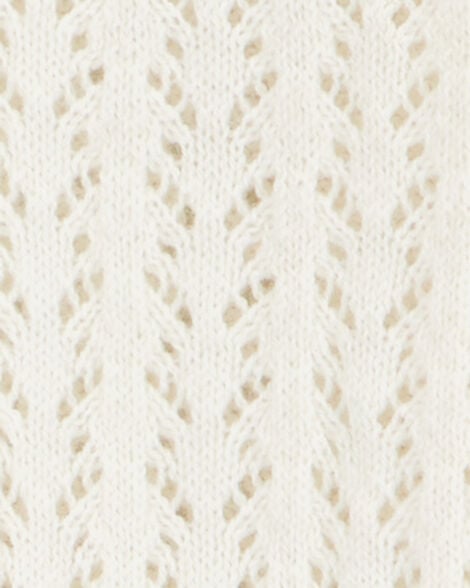 Kid Tie Cardigan Top - White