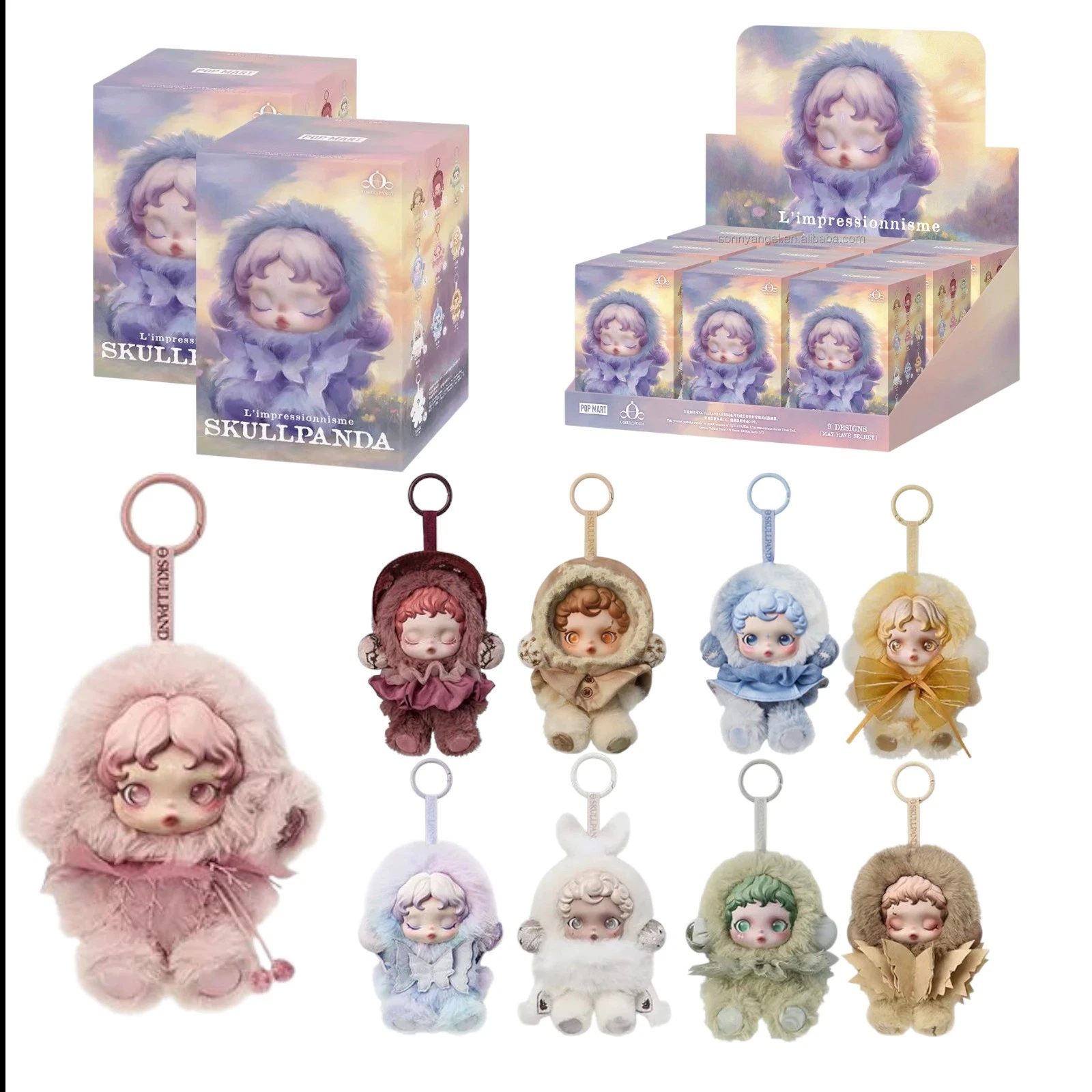 Pop Mart L'impressionnisme θSKULLPANDA Series Plush Doll Sealed Case (9 Blind Box)