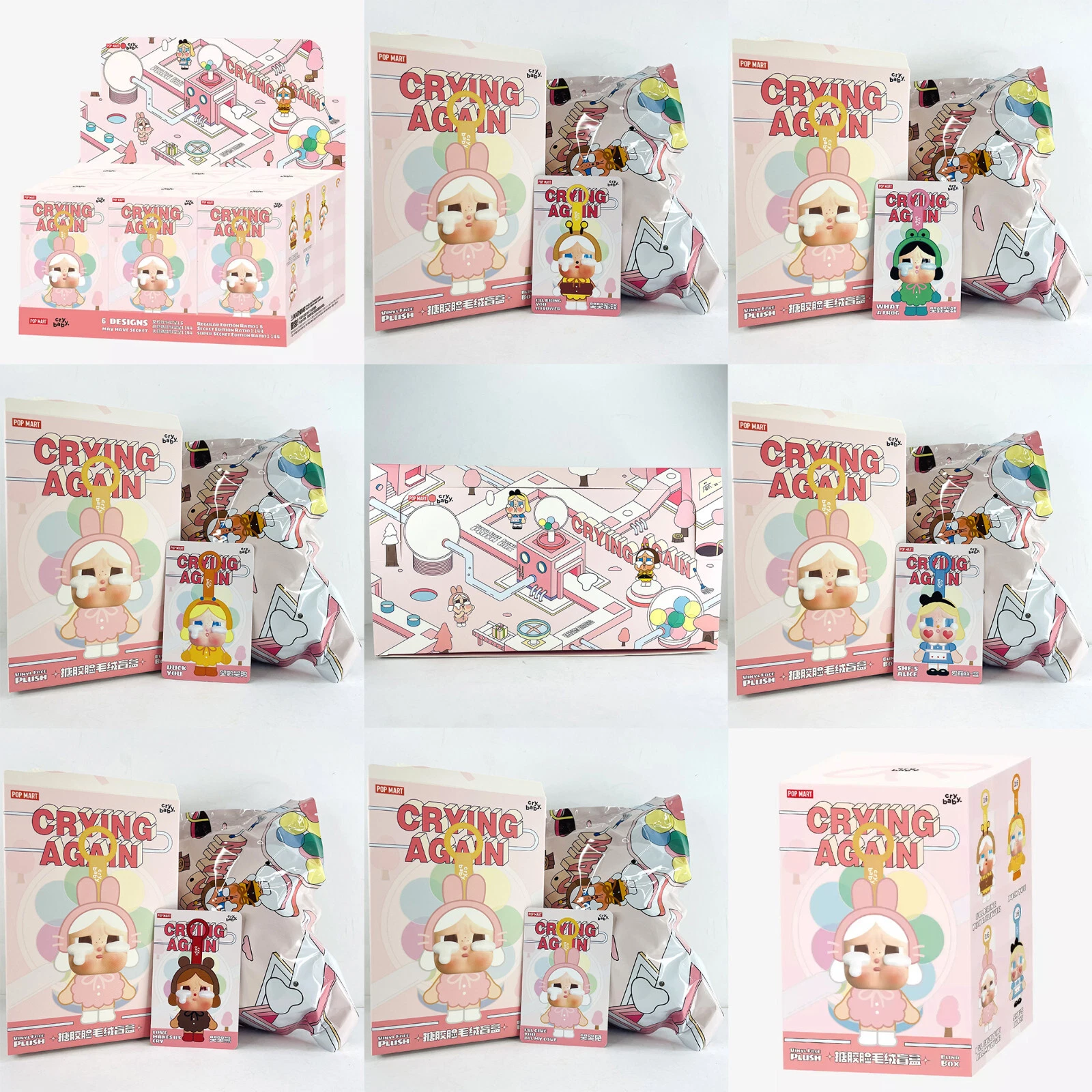 POP MART Crybaby Crying Again Series Blind Box Confirmed Plush Figure Toy Dolls