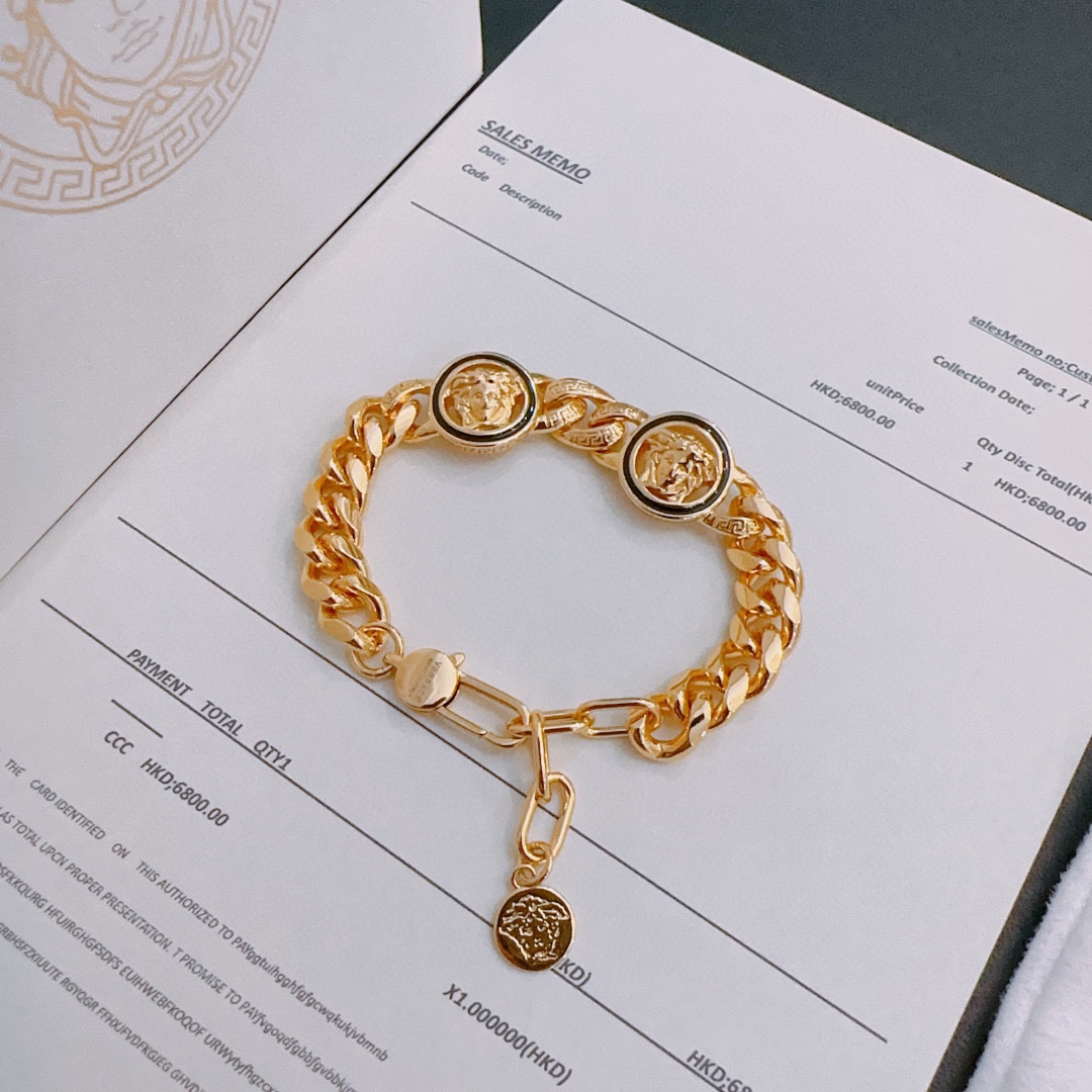 High-quality Versace bracelets with the Medusa head are original single-item products.