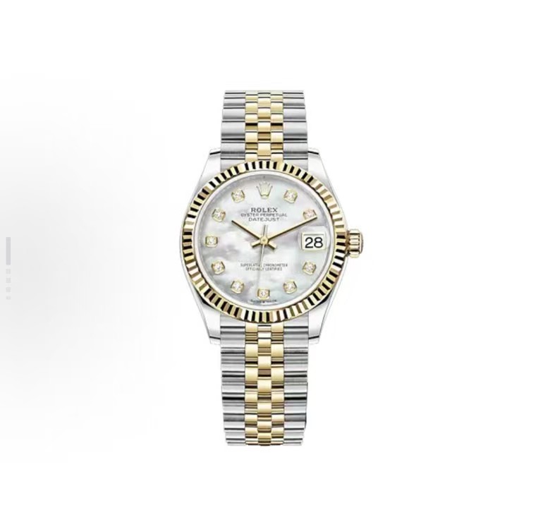 Women's Rolex Single Date Date 31mm [Diameter] 31mm [Movement] Equipped with imported fully automatic mechanical movement [Bezel] Rolex Ring Command triangular groove pattern/aperture/diamond bezel [Mirror] Scratch-resistant sapphire glass mirror