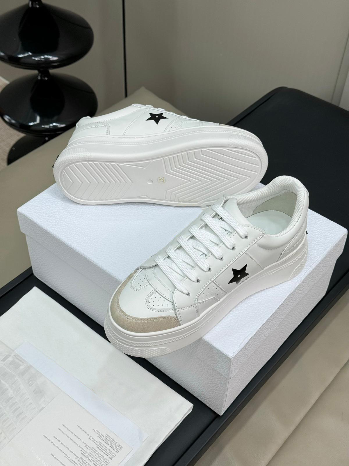 White Calfskin and Suede Calfskin