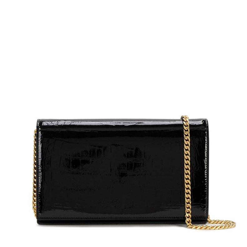 Patent leather chain bag