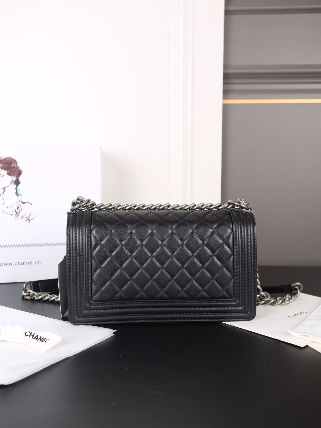 Silver buckle shoulder bag