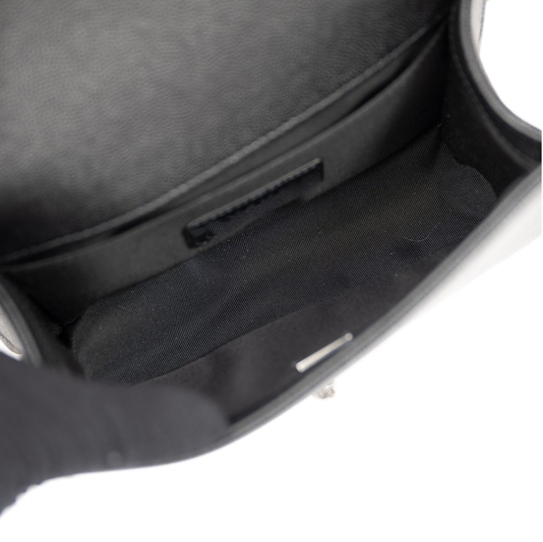 Silver buckle shoulder bag