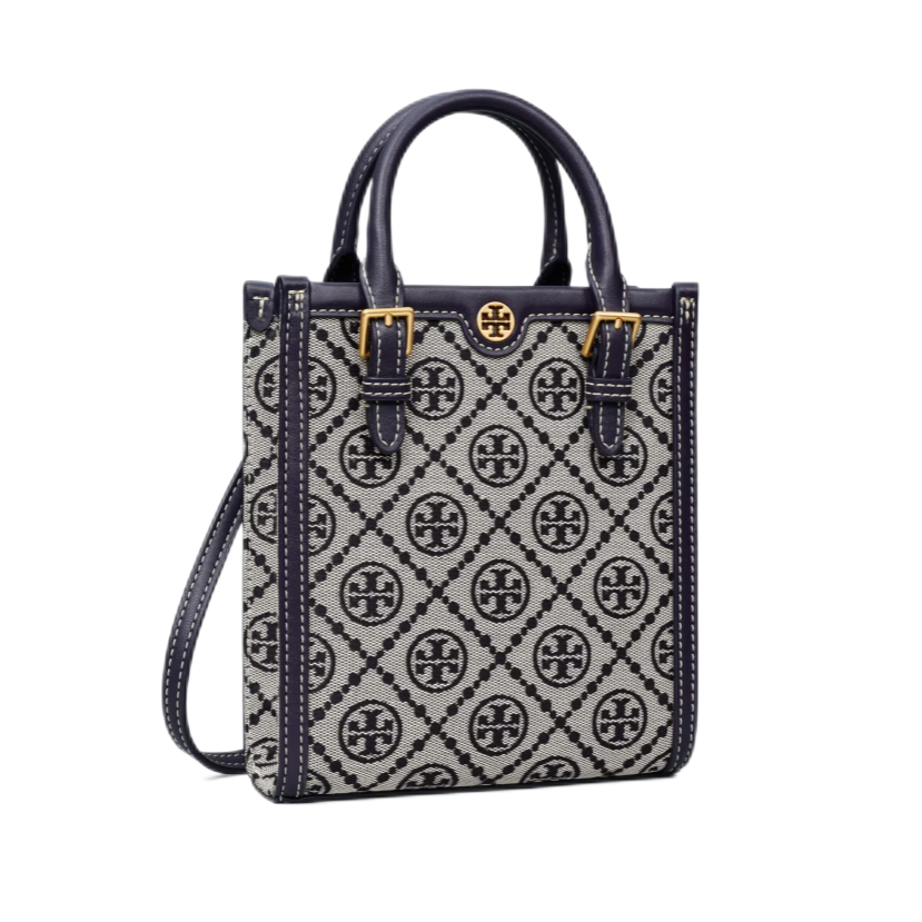 Tory Burch Mini T Monogram Jacquard North-South Tote Bag
