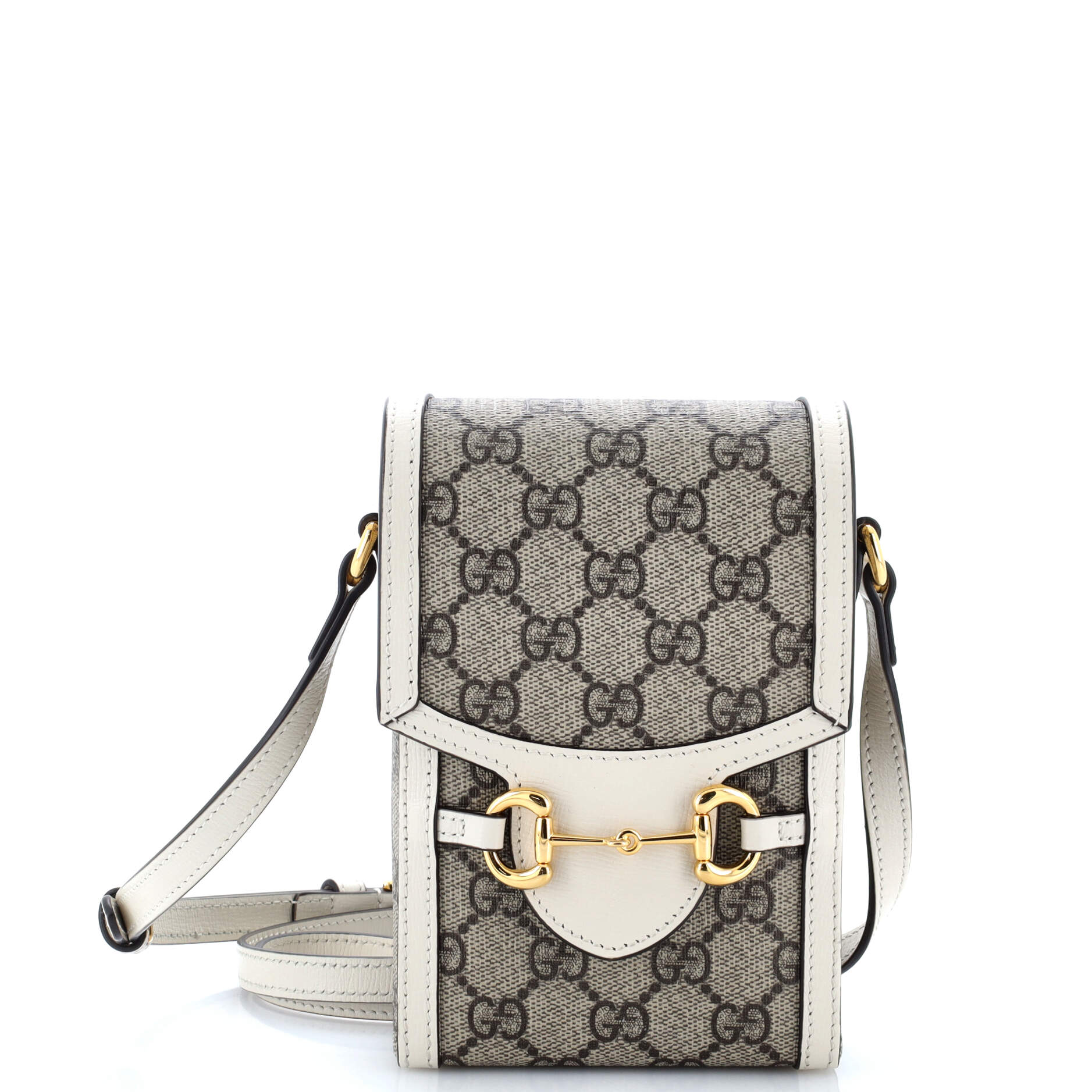 Gucci Horsebit 1955 Crossbody Bag GG Coated Canvas with Leather Mini