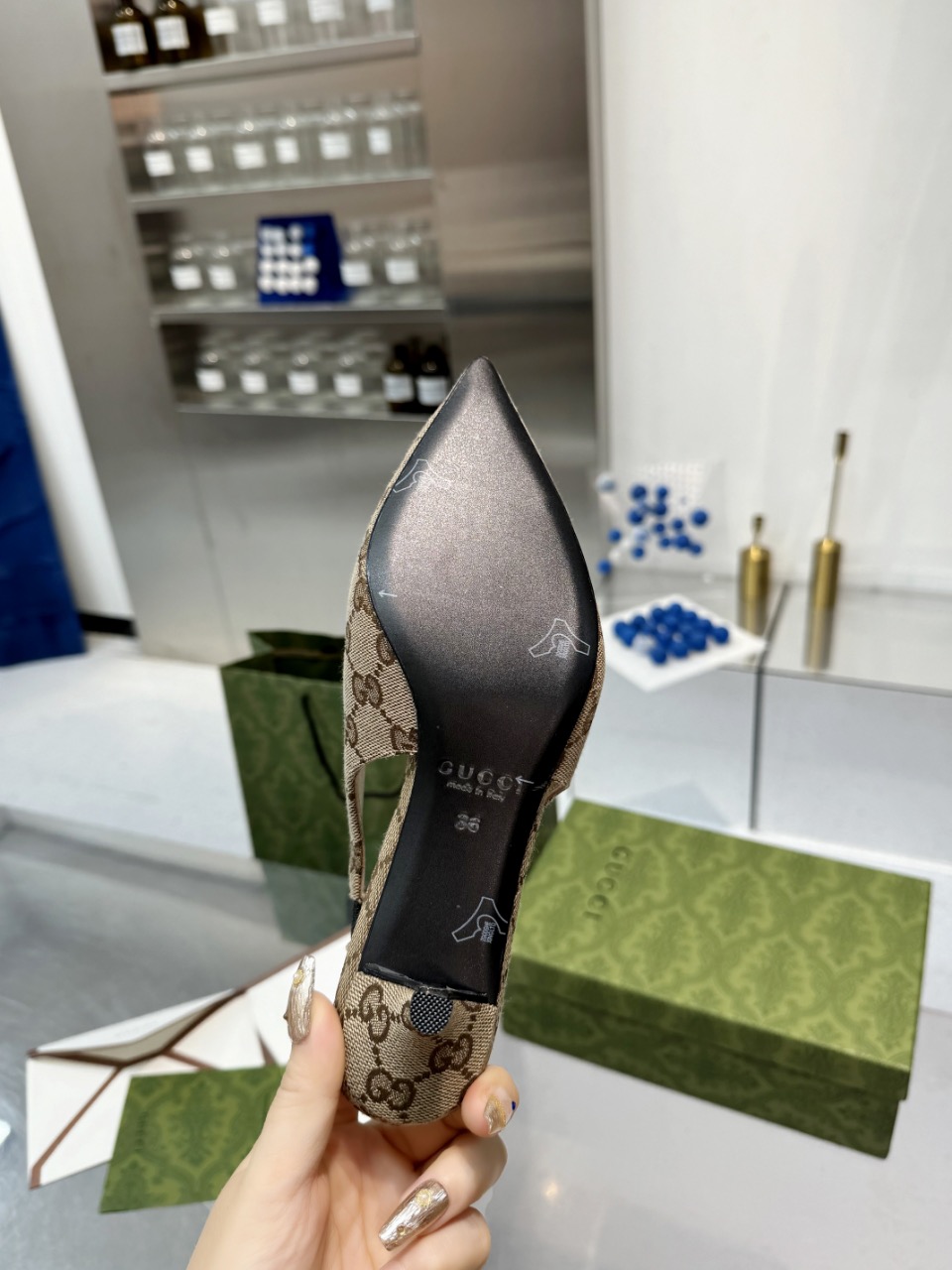 Gucci GG canvas heels