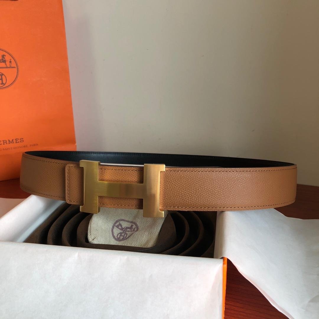 Hermes Mini Constance Guillochee Belt Buckle & Reversible Brown Belt 380MM