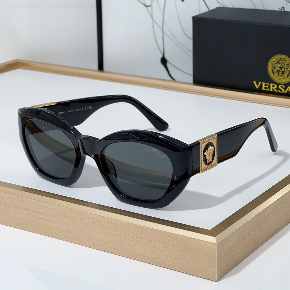 Versace  Mirror leg Logo Plate Frame Sunglasses Top Quality