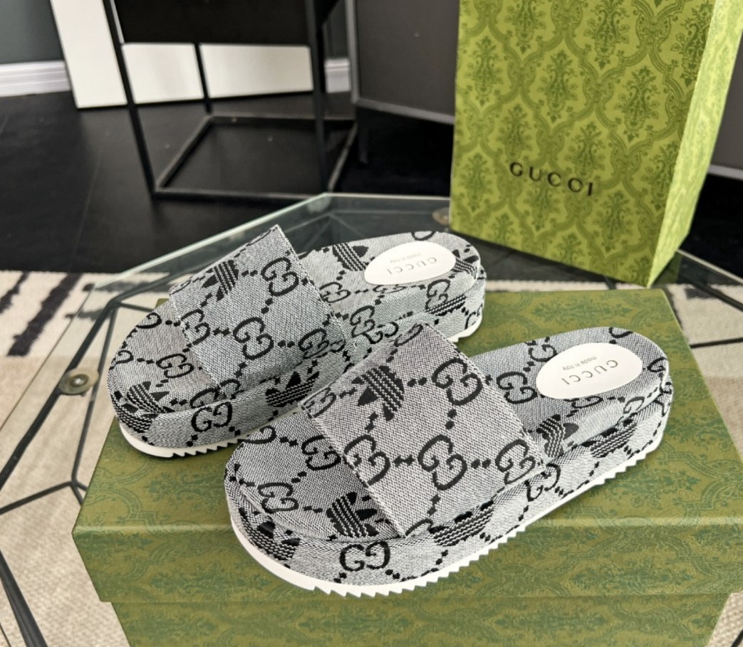 Adidas collaboration classic gray retro canvas slippers