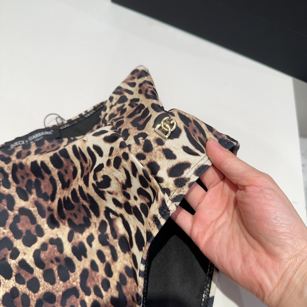 Dolce & Gabbana leopard print two-piece swimsuit Swimwear