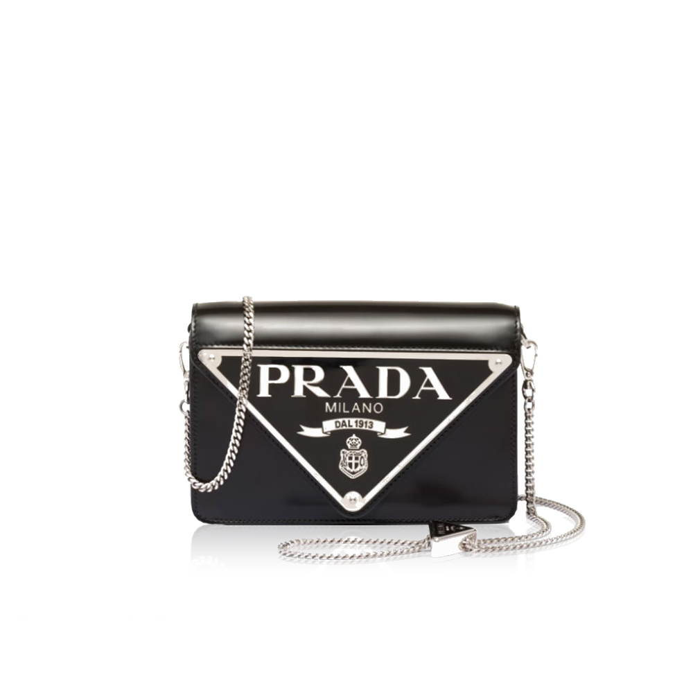 Prada Shiny Leather Shoulder Mini Bag