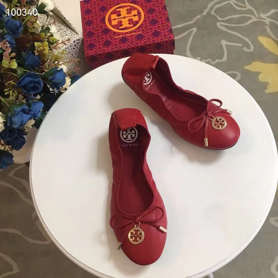 Tory Burch Leather Round Bow  Sandals Slide