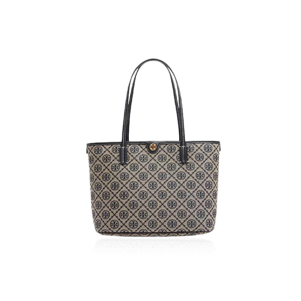 Tory Burch Small T Monogram cotton zip tote bag