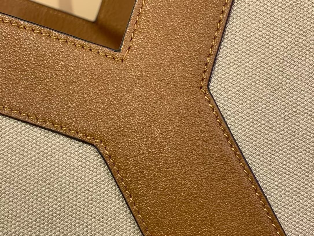 Saint Laurent  Y leather and canvas tote bag