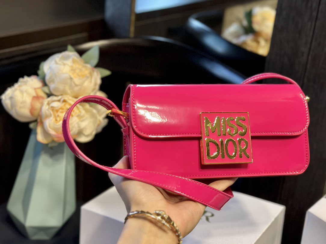 Dior winter patent leather crossbody bag