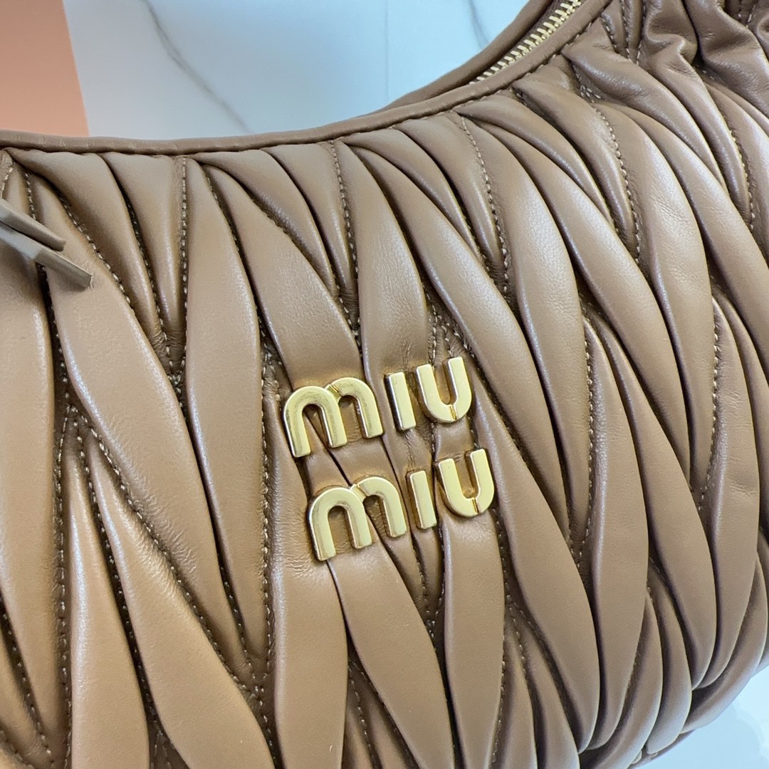 Miumiu  Wander Matelassé Medium Hobo Nappa Leather Underarm Bag
