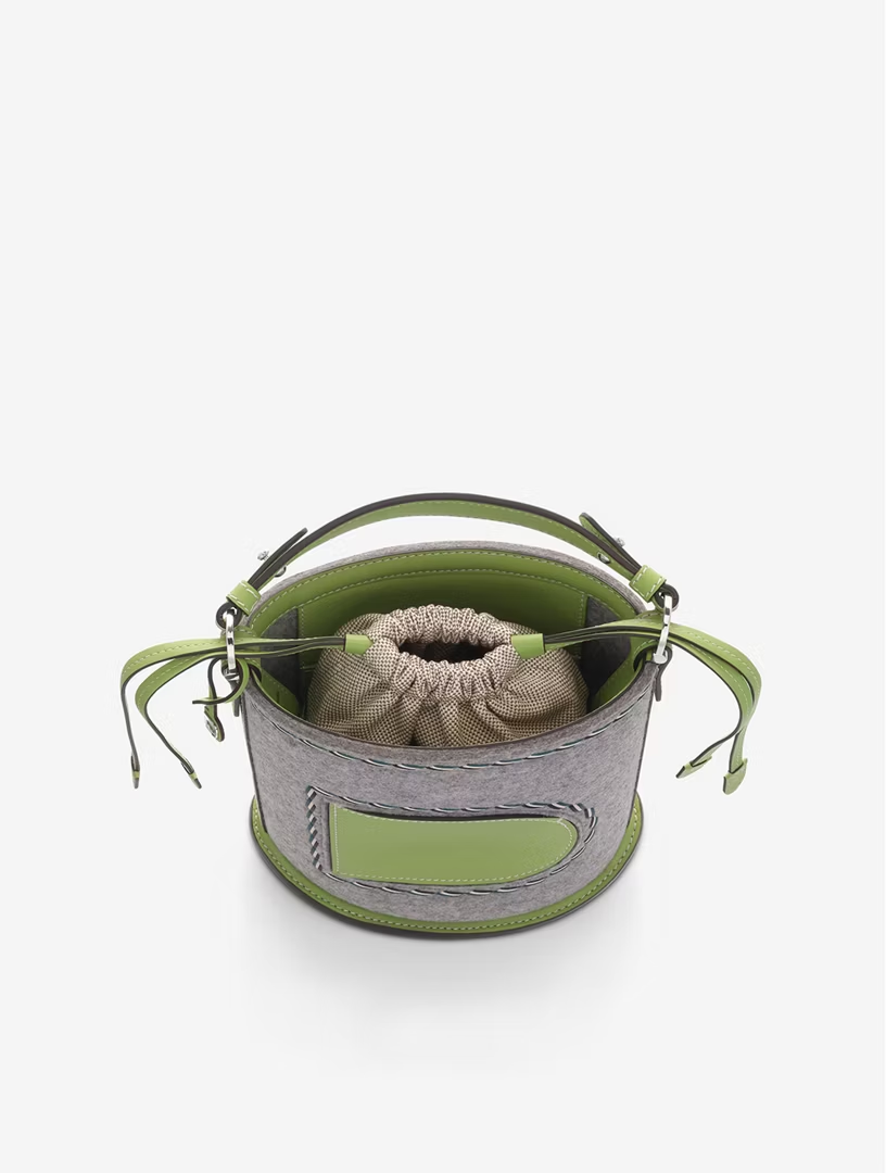 DELVAUX Pin Mini Bucket Felt Supple Calf