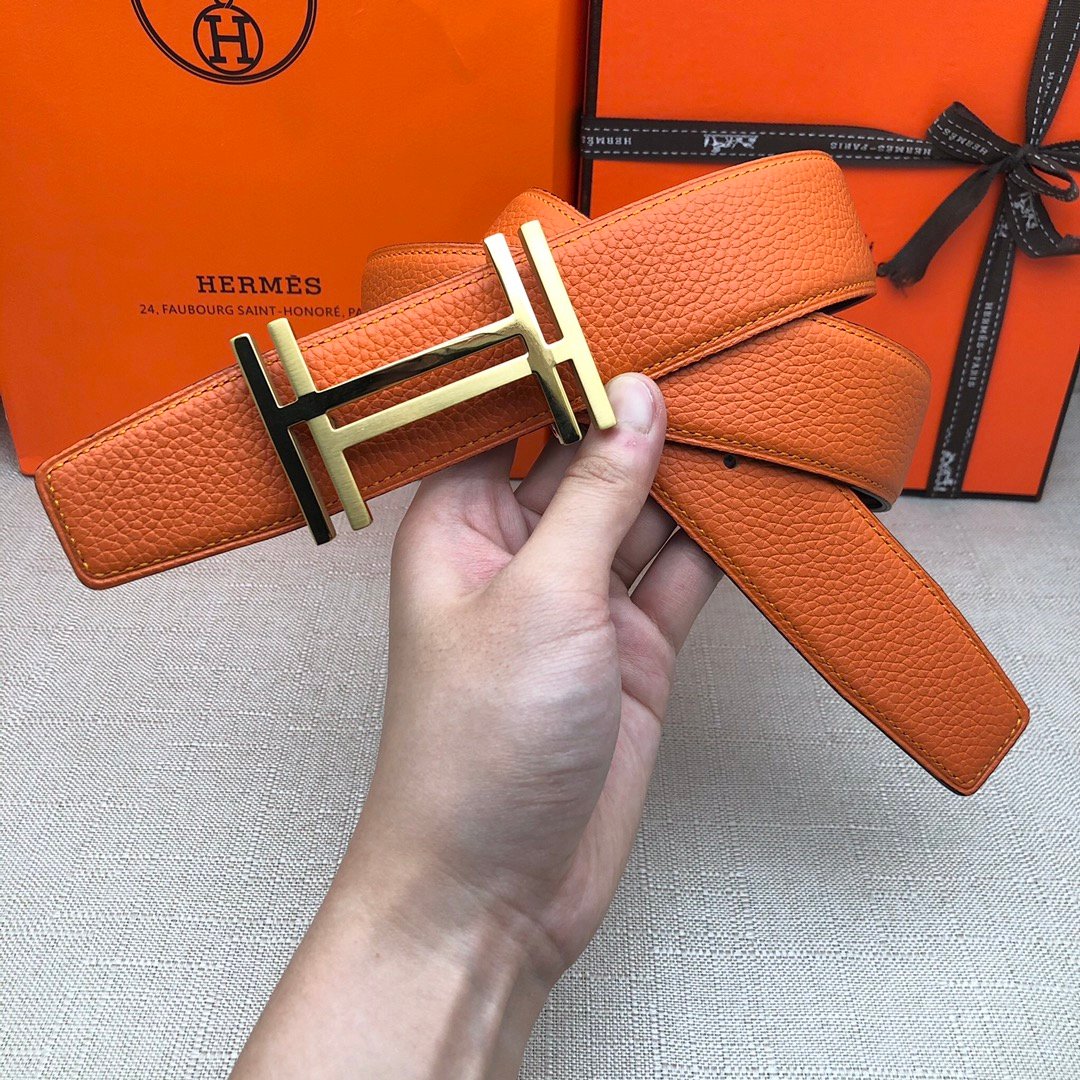 Hermes H Belt Buckle & Reversible Brown Belt 380MM
