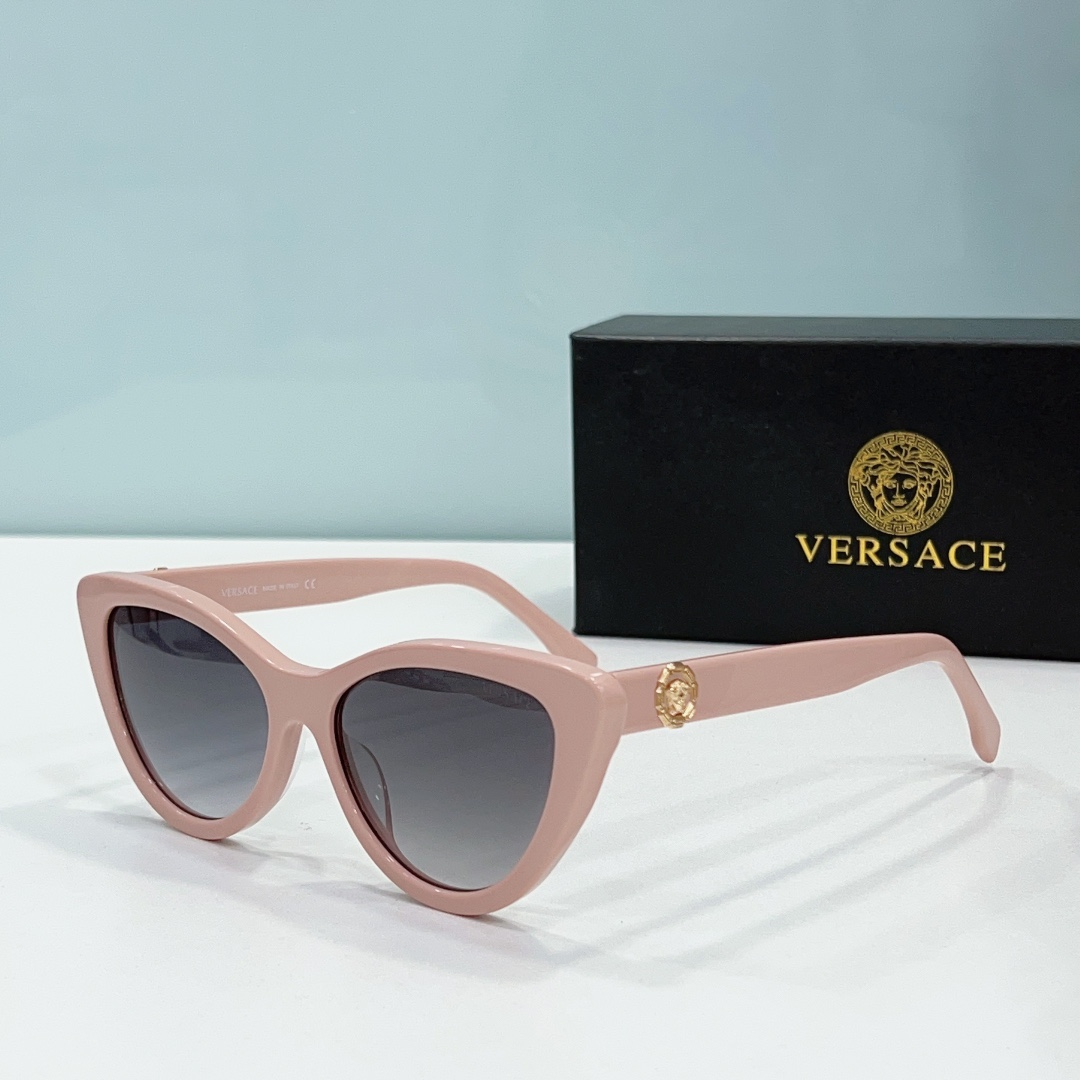 Versace  Mirror leg Logo Cat-eye Sunglasses Top Quality
